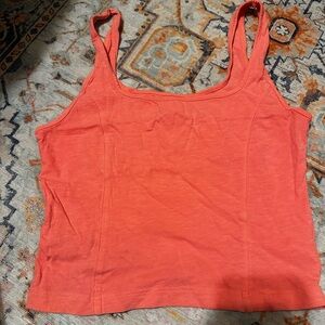 Aerie neon coral color crop tank